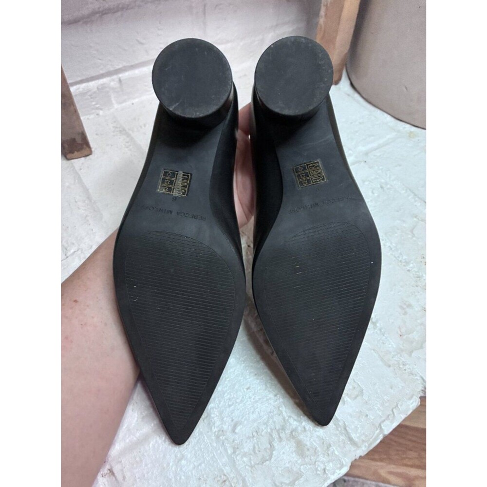 Rebecca Minkoff Tabitha Mule Heeled Slip On Shoe - Size 6 - Black Leather - Picture 5 of 10
